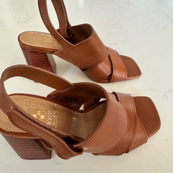 Vince Camuto Women's Bebendy Block Heel Sandal Heeled brown size: 5 - Picture 2 of 5